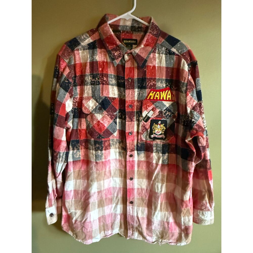 Stanley upcycled flannel shirt womens L